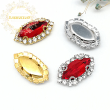 Red horse eye shape Glass Crystal sew on rhinestones with Crystal buckle Diy wedding dresss Free shipping 2024 - buy cheap