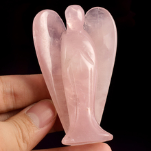 3 inch Natural rose quartz Angel Figurines Miniatures handmade Mini Animal Statue crystal stone home decoration accessories 2024 - buy cheap