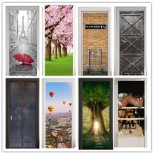 3D Door Sticker Door Wrap Wall Sticker Mural Wallpaper Poster Self Adhesive PVC Removable Waterproof Door Decal Home Decor 2024 - buy cheap