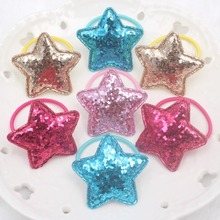 2018 new Glitter powder Star 5 colors beautiful Elastic Hair Bands kids 30mm+38mm The ponytail holder hair accessories for girl 2024 - buy cheap