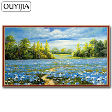 OUYIJIA-pintura de diamantes 5D DIY, Paisaje de plantas de flores cuadradas, bordado de diamantes de imitación, imagen de punto de cruz, mosaico 2024 - compra barato