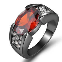 New Wedding Rings Black Gun Red Engagement Rings  Luxurious  Jewelry Wedding Ring for Women 2024 - buy cheap