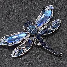 Broches de libélula Vintage de cristal azul para mujer, broche de insectos de alta calidad, alfileres, accesorios para abrigos, regalos de joyería de animales 2024 - compra barato