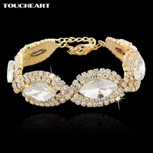 Touchear novo bracelete de noiva estiloso para casamento, joias, braceletes para mulheres, pingente dourado, bracelete ajustável feminino sbr140396 2024 - compre barato
