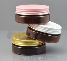 50G 50ML Cosmetic Packing Cream Jar, Aluminum Lid PET Cream Jar, Dark Brown White Color Skin Care Plastic Packing Box, 30pcs/lot 2024 - buy cheap
