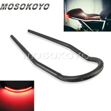 Aro de acero para asiento trasero de motocicleta, aro con luz trasera de parada y freno LED, marco de tubo de 7/8 pulgadas, bucle para Cafe Racer KAWASAKI KZ Z TR W KZ400 2024 - compra barato