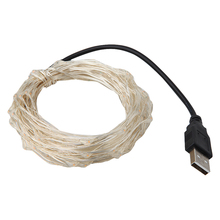 10M 10LEDs USB LED cuerda de luz impermeable alambre de cobre guirnalda festiva para exterior luz para Navidad Fiesta decoración de la boda 2024 - compra barato