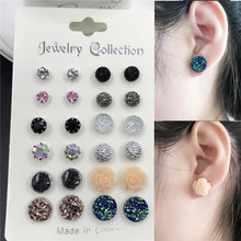 12 pairs/set Crystal 2019 New Fashion Earrings Set Women Jewelry Accessories Piercing Ball Stud Earring kit Bijouteria brincos 2024 - buy cheap