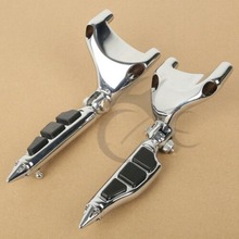 Motorcycle 2X Rear Chrome Stiletto FootPegs Footrest For Harley Sportster XL 883 1200 2004-2013 09 2024 - buy cheap