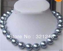 Collar de cuentas redondas de perlas de imitación para mujer, de 8mm, color plateado, gris, gran oferta, fabricación de joyas MY2003 de 18 pulgadas 2024 - compra barato