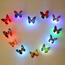 Wholesale Colorful Artificial Butterfly LED Night Light Home Party Bedroom Wedding Decoration Lights Lamp Wall Sticker Kids Gift 2024 - buy cheap