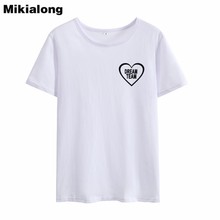 Mikialong 2018 sonho equipe tumblr verão camiseta feminino causal manga curta coreano moda feminina algodão t camisa poleras mujer 2024 - compre barato