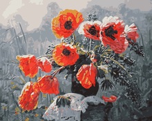 MaHuaf-i545 poppies flower DIY oil coloring by numbers on canvas paint by number kits canvas painting for living room home decor 2024 - buy cheap