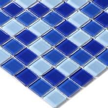 blue color crystal glass mosaic tiles HMGM2007A for swimming pool grooming table kitchen backsplash tile bathroom shower 2024 - buy cheap