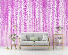 beibehang Thick fashion large wall paper beautiful purple flower reflection Swan TV background papel de parede 3d wallpaper 2024 - buy cheap