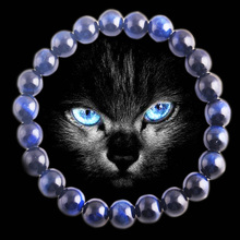Высококачественные браслеты из натурального камня синего Тигрового Глаза Mala Beads Будда йога мужские браслеты Эластичный Шнур бисерный женский браслет 2024 - купить недорого