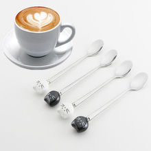 1pc Cartoon Mini Cat 304 Stainless Steel Coffee Spoon Fruit Fork Stirring Spoon Teaspoon Dessert Tea Spoon Tableware 2024 - buy cheap