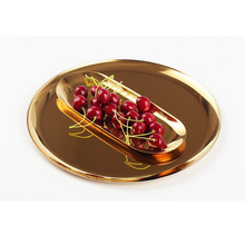 20Pcs/Lot Wholesale Plateau Marble Tray Metal Tepsi Golden Round Plate Jewelry Storage Tray Danish plateau en bois Simple Home 2024 - buy cheap