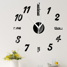 Акриловые зеркальные самоклеющиеся настенные часы для дома декоративные часы 3D DIY акриловые зеркальные часы для украшения гостиной 2024 - купить недорого