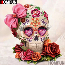 HOMFUN-pintura de diamante "paisaje de Calavera", punto de cruz, foto personalizada, bordado de diamantes, decoración para el hogar, A07637 2024 - compra barato