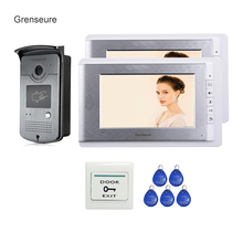 Free Shipping Hot & New Home 7" Video Intercom Entry Door Phone System 2 Monitors + RFID Access Reader Camera In Stock Wholesale 2024 - buy cheap