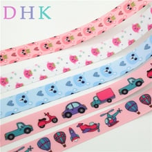 DHK 50yards Cat Car Plane Animals Printed Grosgrain Ribbon Accessory Material  Headwear Decoration Wholesale DIY Craft S1101 2024 - buy cheap