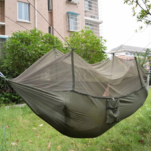 Outdoor parachute cloth widening indoor dormitory double swing multicolor silk spinning hammock with mosquito net 2024 - buy cheap