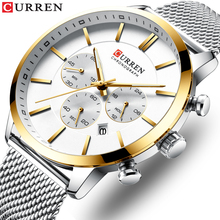 CURREN Men Watch Top Luxury Brand Stainless Steel Business Clock Chronograph Army Sports Quartz Male Watches Relogio Masculino 2024 - buy cheap