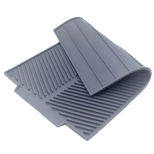 Alfombrilla de silicona plegable para secado de platos, escurridor rectangular, bandeja antideslizante resistente al calor, color gris 2024 - compra barato