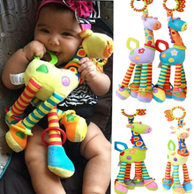 Новая 6 видов цветов плюшевая детская игрушка для малышей 0-12 месяцев мягкий Колокольчик в виде животных с жирафом погремушка ручка игрушка Горячая Распродажа детская игрушка-прорезыватель 2024 - купить недорого