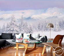 The custom 3D murals,beautiful dream snow pine snow photography,living room sofa TV wall bedroom wall paper 2024 - buy cheap