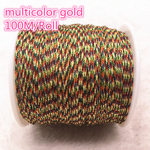 100M/Roll 0.8mm Multicolor gold Nylon Cord Thread Chinese Knot Macrame Cord Bracelet Braided String DIY Beading Thread #00N 2024 - buy cheap