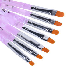 7Pcs Nail Art Brush Painting Drawing Brush Phototherapy Tools Professional  Purple Color Manicure UV Nail Pen Transparent 2024 - buy cheap