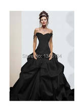 Medieval Gothic Black Ball Gown Bridal Gowns Colorful Off Shoulder Taffeta Non White Wedding Dresses For Non Traditional Wedding 2024 - buy cheap