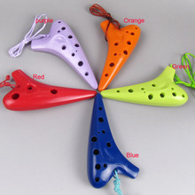 Instrumento musical de Ocarina de plástico SC, flauta de sonido de gran marca famosa, 4 colores púrpura/azul/naranja/rojo, 12 agujeros 2024 - compra barato