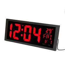 LED Digital Wall Clock with Indoor Temperature Date Week Summer Time and Fold-Out Stand Modern Home Decoration 2024 - buy cheap
