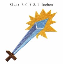 Adesivo de bordado com espada afiada, 3.1 "de largura/remendo para menino/camiseta, adesivo de manga/pressão 2024 - compre barato