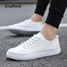 Cresfimix man's classic white solid outside flat shoes male cool comfortable canvas lace up shoes men fashion cute shoes a2265 2024 - buy cheap