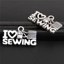 10pcs  I Love Sewing Charm Jewelry Findings  Silver Color Charms DIY Making Pendant A2874 2024 - buy cheap