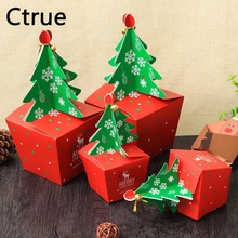 50pcs christmas tree candy box Cookie Cholocate cake Boxes Merry Christmas box new year Present Gift bag christmas decoration 2024 - buy cheap