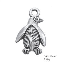 Ancient Silver Penguins Animal Pendant Simple Charms Jewelry Accessories For DIY Handmade Keychain Necklace Bracelets Making 2024 - buy cheap