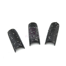NEW ARRIVAL 70PCS/LOT Glitter nail tip Black False nail French tips UV gel Acrylic Nail Art Set for manicure 2024 - buy cheap