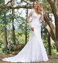 Vestido de novia de manga larga de sirena hecho a medida, nuevo vestido de novia Sexy de lujo con cuentas de encaje y lentejuelas de cristal, SC04, 2021 2024 - compra barato