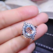 100% натуральный бразильский Аквамарин ов8*10 мм, кольцо с драгоценным камнем, драгоценный камень, ювелирные изделия с подарочной коробкой 2024 - купить недорого