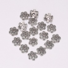 50pcs/Lot 10mm 6 Petals Antique Needlework Carved Flower Metal Bead End Caps For DIY Jewelry Making Finding Supplies Accessories 2024 - buy cheap