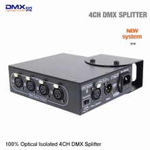 Divisor DMX de 4 vías, controlador DMX512, 100% óptico aislado, divisor DMX para luz de escenario 2024 - compra barato