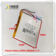 Batería de polímero de iones de litio 3,7, 4000 V, 359092 mAH, para banco de energía, GPS, mp3, mp4, teléfono móvil, tableta, PC 2024 - compra barato