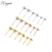 XINYAO 20pcs/lot Gold Silver Rhodium Plated Stud Earrings Post Stopper Earplugs Jewelry Finding Make DIY Accessories Combination 2024 - buy cheap
