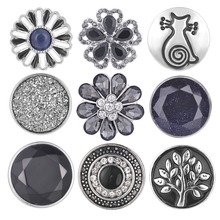 50pcs Mix Pack Newest Styles Grey Series GingerSnaps 18mm Snap button Charms Snap Jewelry Vn-1984*50 2024 - buy cheap