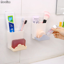 NOOLIM Bathroom Wall-mounted Porta-escovas Rack de Armazenamento produtos de Higiene Pessoal Esponja de Cozinha Faca Garfo Pauzinhos Prateleira de Suspensão 2024 - compre barato